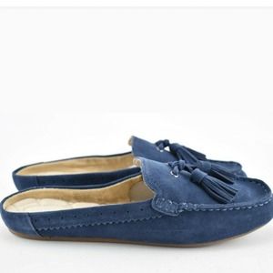 Lands' End Blue Tassel Slide On Loafers